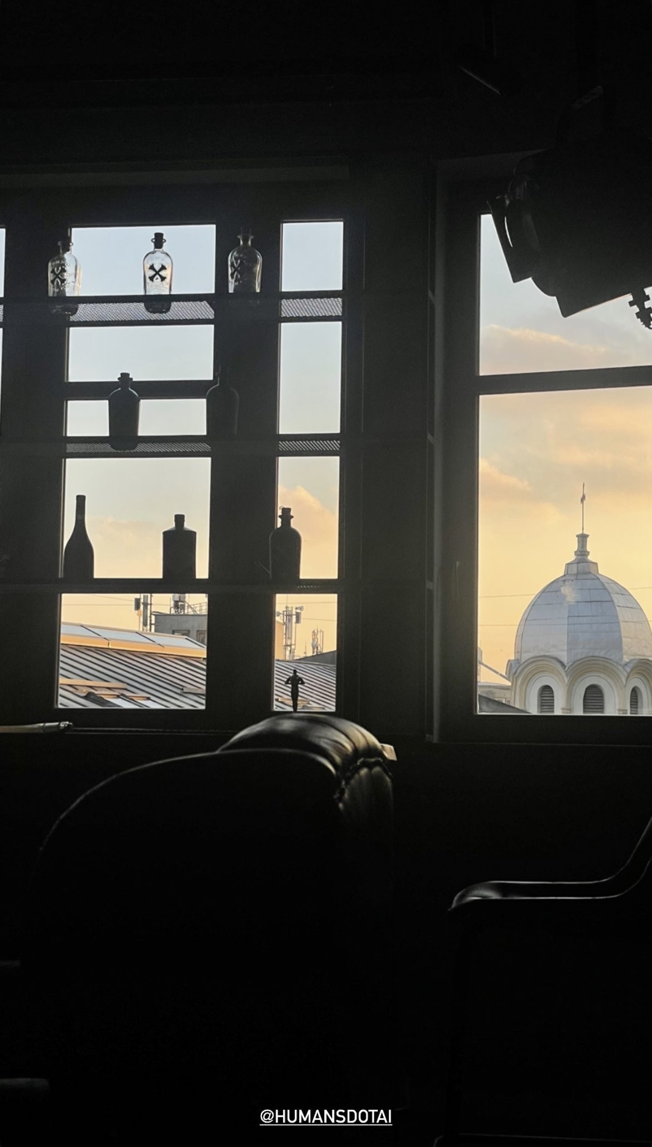 Sunset view from the residency office window